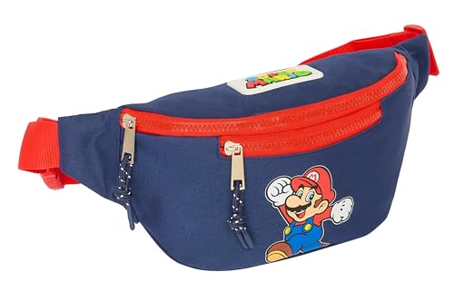 Super Mario World Gürteltasche mit Außentasche, ideal für Jugendliche und Kinder verschiedener Altersgruppen, bequem und vielseitig, Qualität und Widerstandsfähigkeit, 23 x 9 x 12 cm, Marineblau, Super Mario World Gürteltasche mit Außentasche, ideal für Jugendliche und Kinder verschiedener Altersgruppen, bequem und vielseitig, Qualität und Widerstandsfähigkeit, 23 x 9 x 12 cm, Marineblau, von safta