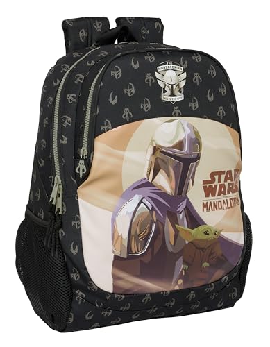 Safta THE MANDALORIAN THIS THE WAY Schulrucksack für Kinder, ideal für Kinder verschiedener Altersgruppen, bequem und vielseitig, Qualität und Widerstandsfähigkeit, 32 x 16 x 44 cm, Schwarz, Schwarz, Safta THE MANDALORIAN THIS THE WAY Schulrucksack für Kinder, ideal für Kinder verschiedener Altersgruppen, bequem und vielseitig, Qualität und Widerstandsfähigkeit, 32 x 16 x 44 cm, Schwarz, Schwarz, von safta