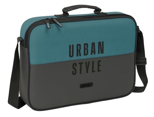 Safta URBAN STYLE - Schultasche, Aktentasche, Umhängetasche, bequem und vielseitig, Qualität und Widerstandsfähigkeit, 38 x 6 x 28 cm, grau/blau, M, Casual Safta URBAN STYLE - Schultasche, Aktentasche, Umhängetasche, bequem und vielseitig, Qualität und Widerstandsfähigkeit, 38 x 6 x 28 cm, grau/blau, M, Casual von safta