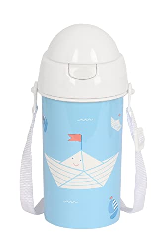 Safta Preschule Ship - Selbstöffnende Trinkflasche mit Strohhalm, Wasserflasche, BPA-frei, mit Umhängetasche, bequem und leicht, 500 ml, 7,3 x 19,5 cm, Blau Safta Preschule Ship - Selbstöffnende Trinkflasche mit Strohhalm, Wasserflasche, BPA-frei, mit Umhängetasche, bequem und leicht, 500 ml, 7,3 x 19,5 cm, Blau von safta
