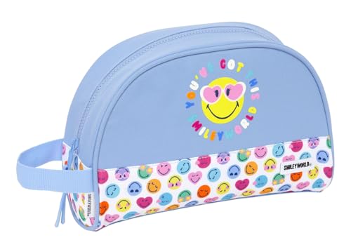Smiley World Joyful Kulturbeutel für Kinder, klein, mit Griff, Kulturbeutel für Kinder, anpassbar an den Wagen, recycelbarer Stoff, bequem und vielseitig, Qualität und Widerstandsfähigkeit, 28 x 10 x Smiley World Joyful Kulturbeutel für Kinder, klein, mit Griff, Kulturbeutel für Kinder, anpassbar an den Wagen, recycelbarer Stoff, bequem und vielseitig, Qualität und Widerstandsfähigkeit, 28 x 10 x von safta