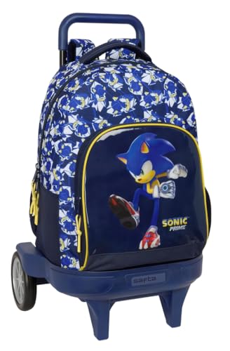 Sonic City Großer Rucksack mit Rädern, kompakt, abnehmbar, ideal für Kinder verschiedener Altersgruppen, bequem und vielseitig, Qualität und Widerstandsfähigkeit, 33 x 22 x 45 cm, blau, M, Casual Sonic City Großer Rucksack mit Rädern, kompakt, abnehmbar, ideal für Kinder verschiedener Altersgruppen, bequem und vielseitig, Qualität und Widerstandsfähigkeit, 33 x 22 x 45 cm, blau, M, Casual von safta