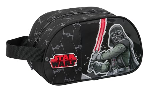 Star Wars The Fighter Kulturtasche für Kinder, mittelgroß, mit Griff, Kulturbeutel für Kinder, anpassbar an den Wagen, einfache Reinigung, bequem und vielseitig, Qualität und Widerstandsfähigkeit, 26 von safta