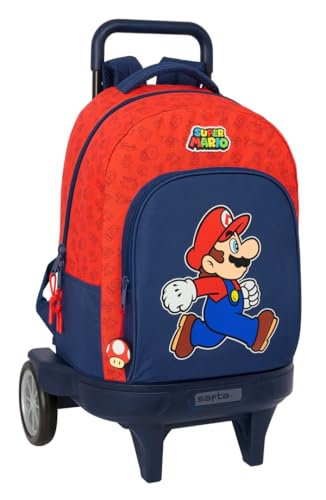 safta Super Mario Trick Großer Rucksack mit Rädern, kompakt, abnehmbar, ideal für Kinder verschiedener Altersgruppen, bequem und vielseitig, Qualität und Widerstandsfähigkeit, 33 x 22 x 45 cm, safta Super Mario Trick Großer Rucksack mit Rädern, kompakt, abnehmbar, ideal für Kinder verschiedener Altersgruppen, bequem und vielseitig, Qualität und Widerstandsfähigkeit, 33 x 22 x 45 cm, von safta