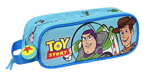 safta Toy Story Ready to Play - Doppel-Federmäppchen für Kinder, für Kinder von 5 bis 14 Jahren, bequem und vielseitig, Qualität und Stärke, 21 x 6 x 8 cm, Hellblau, hellblau, Estándar, Lässig von safta
