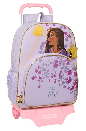 Safta WISH Großer Schulrucksack mit Trolley, Kinderrucksack, Kinderrucksack, anpassbar an den Wagen, Ideal für Schulkinder, bequem und vielseitig, Qualität und Widerstandsfähigkeit, 33 x 15 x 42 cm, von safta