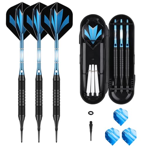 sanfeng Dartpfeile mit Kunststoffspitze 18 Gramm Etui für elektronische dartscheibe Softdarts mit Blau Alu-Schäfte 6 Flights 50 Anti-Lose Gummiringe 50 Spitzen sanfeng Dartpfeile mit Kunststoffspitze 18 Gramm Etui für elektronische dartscheibe Softdarts mit Blau Alu-Schäfte 6 Flights 50 Anti-Lose Gummiringe 50 Spitzen von sanfeng