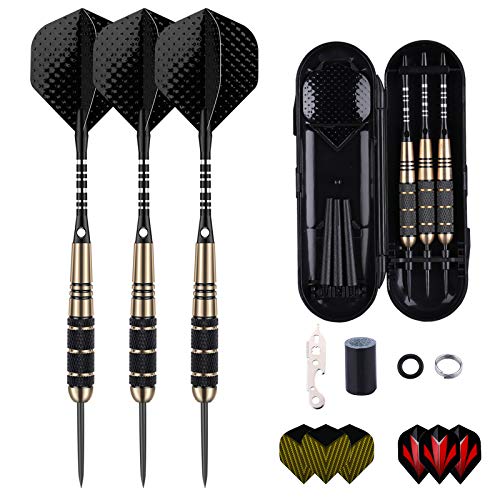 sanfeng Dartpfeile mit Metallspitze, 3 Stück 24 Gramm Steeldarts, Steel Darts Pfeile mit Aluminum Schafts 9 Flights,50 Anti-Lose Gummiringe 12 Spring Rings 1 Dart Tool Sharpener sanfeng Dartpfeile mit Metallspitze, 3 Stück 24 Gramm Steeldarts, Steel Darts Pfeile mit Aluminum Schafts 9 Flights,50 Anti-Lose Gummiringe 12 Spring Rings 1 Dart Tool Sharpener von sanfeng
