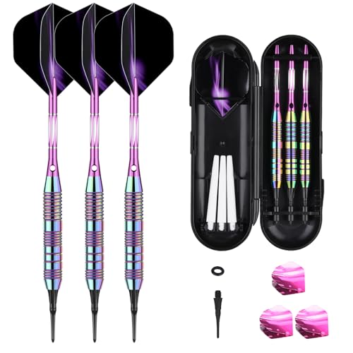 sanfeng Dartpfeile mit kunststoffspitze für elektronische dartscheibe 21 Gramm Softdarts mit Lila Aluminum Schaft 6 Flights 50 Anti-Lose Gummiringe 50 Spitzen sanfeng Dartpfeile mit kunststoffspitze für elektronische dartscheibe 21 Gramm Softdarts mit Lila Aluminum Schaft 6 Flights 50 Anti-Lose Gummiringe 50 Spitzen von sanfeng