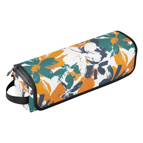 2-in-1-Haar-Werkzeug-Organizer und hitzebeständige Matte mit Reißverschluss, große Kapazität, Haarwerkzeug-Organizer für Glätteisen, Lockenstäbe, Camouflage, große Blumen von sanluoli