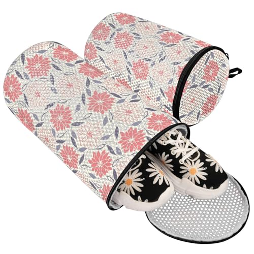 Waschmaschinen-Schuhbeutel, Sneaker-Tasche für Waschmaschine, 2 Stück, Netz-Wäschesack, Wäschesack für Schuhe in der Waschmaschine, Blumenhortensie einfache Linien, 1 size von sanluoli