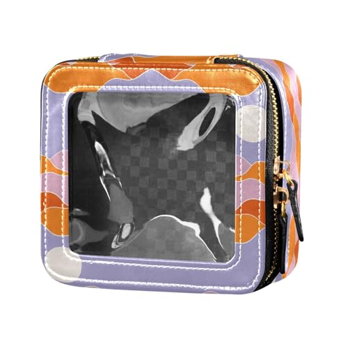 sanluoli Ethnische Make-up-Tasche im Bohemian-Stil, Orange, Bergsonne, transparent, Reisetaschen für Toilettenartikel, Leder, Organizer-Taschen für Reisen, ethnisch, Bohemia, Orange, Bergsonne, von sanluoli