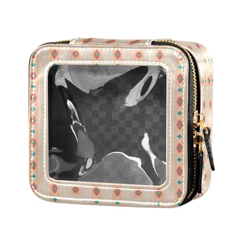 sanluoli Retro-Make-up-Tasche, abstrakt, kleine Diamanten, transparent, Reisetaschen für Toilettenartikel, kleine Kosmetiktasche für Geldbörse für Reisen, Retro-abstrakte kleine Diamanten, 1 size von sanluoli