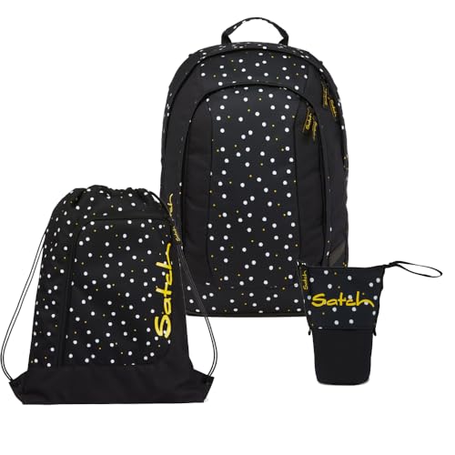 satch Air Light Edition Schulrucksack Set 3tlg. inkl. Pencil Slider und Sportbeutel (Lazy Daisy) von satch