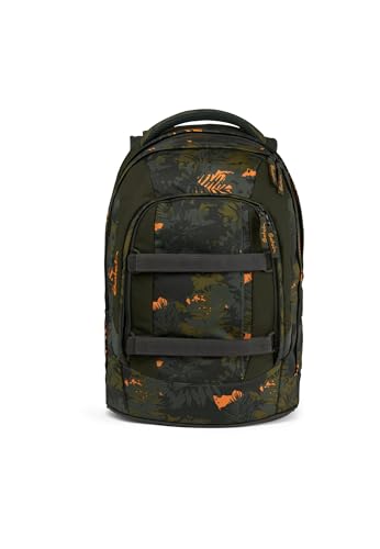 satch pack Schulrucksack ab 5. Klasse ergonomisch 30L Stauraum standfest Organisationstalent Jurassic Jungle - Grün von satch