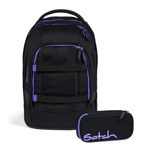 satch Pack Schulrucksack Set 2.tlg (Purple Phantom) von satch