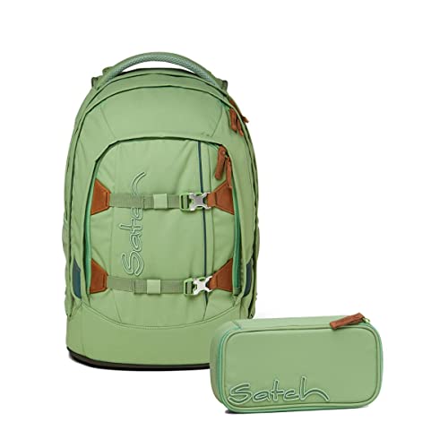 Satch Pack Schulrucksack Set 2tlg. mit Schlamperbox (Nordic Jade Green Skandi Edition) von satch