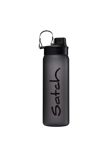 satch Sport Trinkflasche BPA frei 650 ml, Auslaufsicher und Kohlensäure geeignet, für Sport- und Erfrischungsgetränke Schwarz von satch