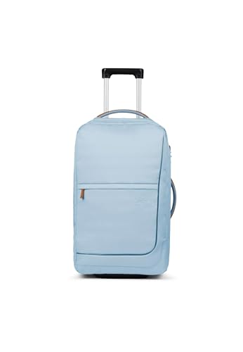 satch flow M Trolley Koffer Handgepäck 35 l 54x32x23 cm oder Koffer groß 55 l 65x37x29 cm, inkl. Wäschebeutel, Reisegepäck Pure Ice Blue - Hellblau von satch