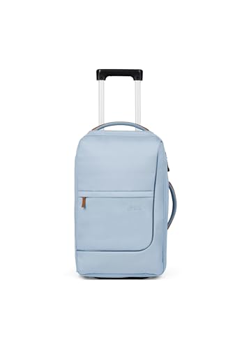 satch Flow S Trolley Koffer Handgepäck 35 l 54x32x23 cm oder Koffer groß 55 l 65x37x29 cm, inkl. Wäschebeutel, Reisegepäck Pure Ice Blue - Hellblau von satch