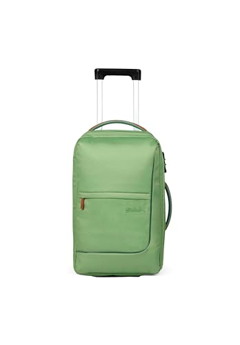 satch flow S Trolley Koffer Handgepäck 35 l 54x32x23 cm oder Koffer groß 55 l 65x37x29 cm, inkl. Wäschebeutel, Reisegepäck Pure Jade Green - Hellgrün von satch