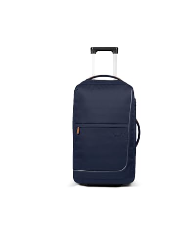 satch Flow M Trolley Koffer Handgepäck 35 l 54x32x23 cm oder Koffer groß 55 l 65x37x29 cm, inkl. Wäschebeutel, Reisegepäck Pure Navy - Dunkelblau von satch