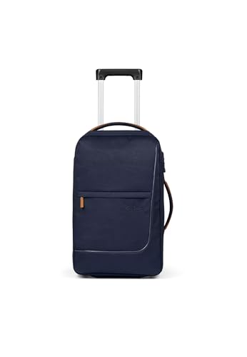 satch Flow S Trolley Koffer Handgepäck 35 l 54x32x23 cm oder Koffer groß 55 l 65x37x29 cm, inkl. Wäschebeutel, Reisegepäck Pure Navy - Dunkelblau von satch