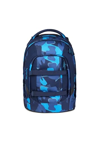 satch pack Schulrucksack ab 5. Klasse ergonomisch 30L Stauraum standfest Organisationstalent Troublemaker - Blau von satch