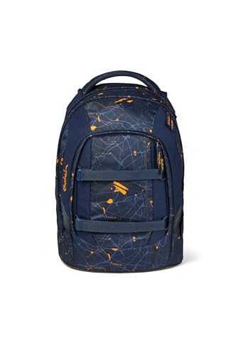 satch pack Schulrucksack ab 5. Klasse ergonomisch 30L Stauraum standfest Organisationstalent Urban Journey - Dunkelblau von satch