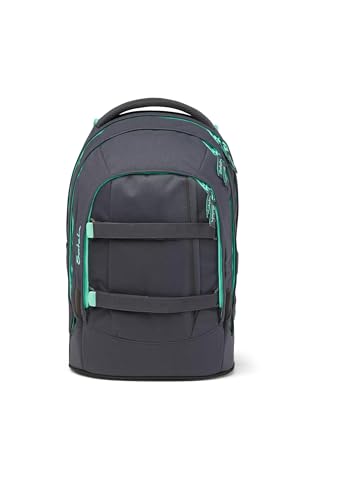 satch pack Schulrucksack ab 5. Klasse ergonomisch 30L Stauraum standfest Organisationstalent Mint Phantom - Grau von satch