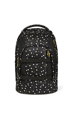 satch pack Schulrucksack ab 5. Klasse ergonomisch 30L Stauraum standfest Organisationstalent Lazy Daisy - Schwarz von satch