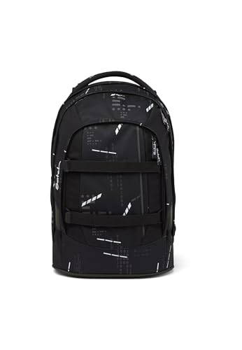 satch pack Schulrucksack ab 5. Klasse ergonomisch 30L Stauraum standfest Organisationstalent Ninja Matrix - Schwarz von satch