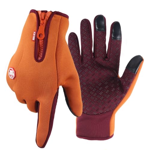 schlafhimmel Cozy Season Weatherproof Skiing Gloves – Der Perfekte Begleiter für Kalte Tage (Orange, M (Handflächenbreite 9.5cm)) von schlafhimmel