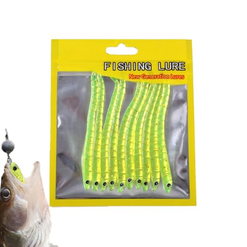 scyca Wacky Worm Angelköder, Barsch-Angelwurm | Weicher Regenwurmköder,Künstliche weiche Regenwurm-Angelköder für Salzwasser und Süßwasser, Barschforellen-Crappie von scyca