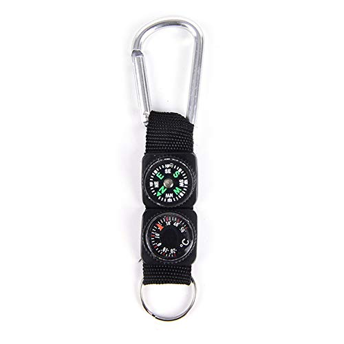 3-in-1 Kompass-Thermometer-Aufhänger, Schlüsselanhänger, passendes Camping, Wandern, Mini-Karabiner, Schlüsselanhänger, Multi-Tool von sdfdefhdjfvbsbdfcshd