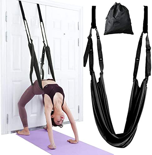 Yoga Stretch-Gurt, verstellbare Höhe, Beinstrecker Aerial Fitness Yoga Gürtel Gym Ausrüstung, Flexibilität Training, untere Taille Biegung, Bauchmuskeln für Yoga Ballett Mädchen Frauen (schwarz) Yoga Stretch-Gurt, verstellbare Höhe, Beinstrecker Aerial Fitness Yoga Gürtel Gym Ausrüstung, Flexibilität Training, untere Taille Biegung, Bauchmuskeln für Yoga Ballett Mädchen Frauen (schwarz) von seaNpem