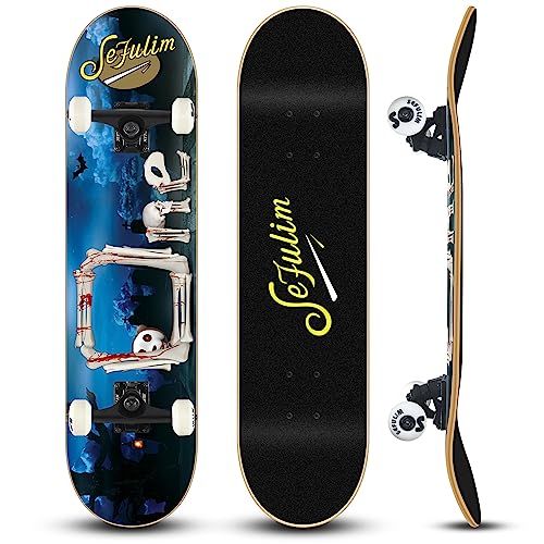 Sefulim 78,9 x 20,3 cm komplettes Skateboard, 7-lagig, kanadischer Ahorn, Doppel-Kick-Deck-Skateboard für Jungen, Mädchen, Teenager, Erwachsene, Anfänger Sefulim 78,9 x 20,3 cm komplettes Skateboard, 7-lagig, kanadischer Ahorn, Doppel-Kick-Deck-Skateboard für Jungen, Mädchen, Teenager, Erwachsene, Anfänger von sefulim