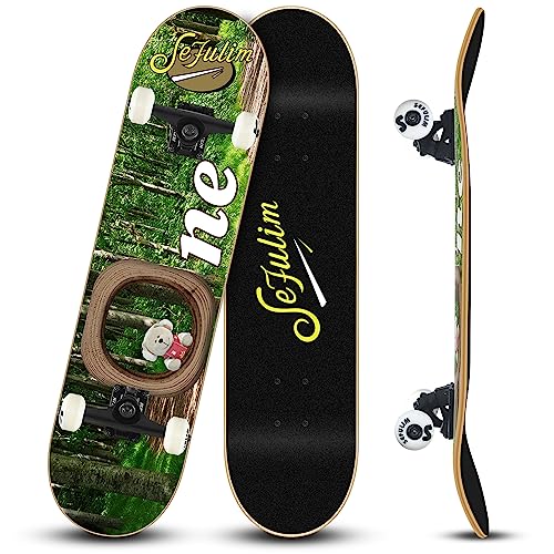 Sefulim Skateboards für Anfänger, Erwachsene, Jugendliche, Kinder, Mädchen, Jungen, 78,9 cm, professionelles Skateboard, 7 Schichten kanadischer Ahorn, Doppel-Kick, konkav Trick-Skateboard… Sefulim Skateboards für Anfänger, Erwachsene, Jugendliche, Kinder, Mädchen, Jungen, 78,9 cm, professionelles Skateboard, 7 Schichten kanadischer Ahorn, Doppel-Kick, konkav Trick-Skateboard… von sefulim