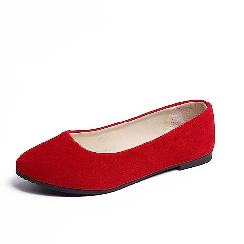 seiveini Damen Ballerina Bequeme Slip On Flach Damen Geschlossene Ballerinas Flach Freizeit Tanzschuhe Frauen Flats Halbschuhe Damen Ballerinas Elegant Flache Schuhe A Rot 42 EU seiveini Damen Ballerina Bequeme Slip On Flach Damen Geschlossene Ballerinas Flach Freizeit Tanzschuhe Frauen Flats Halbschuhe Damen Ballerinas Elegant Flache Schuhe A Rot 42 EU von seiveini