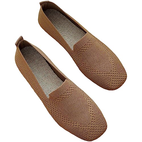 seiveini Damen Strick Ballerina Schuhe mit Quadratischer Zehenbereich rutschfest Bequeme Slip-On-Ballerina-Halbschuhe Leger Flache Schuhe Ballerinas für Damen mit Komfort Innensohle A Khaki 41 EU seiveini Damen Strick Ballerina Schuhe mit Quadratischer Zehenbereich rutschfest Bequeme Slip-On-Ballerina-Halbschuhe Leger Flache Schuhe Ballerinas für Damen mit Komfort Innensohle A Khaki 41 EU von seiveini