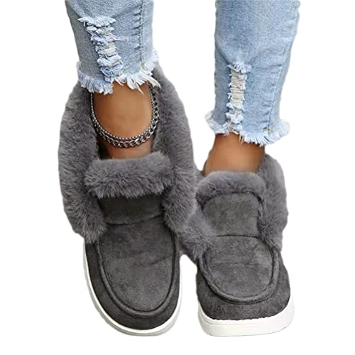 seiveini Flauschige Schneestiefel Ankle Boots Damene Warme Schneestiefel Winter Booties Schuhe mit Fell Gefüttert High Top Anti-Rutsch Walking Wandern Outdoor Schuhe A Grau 40 EU seiveini Flauschige Schneestiefel Ankle Boots Damene Warme Schneestiefel Winter Booties Schuhe mit Fell Gefüttert High Top Anti-Rutsch Walking Wandern Outdoor Schuhe A Grau 40 EU von seiveini