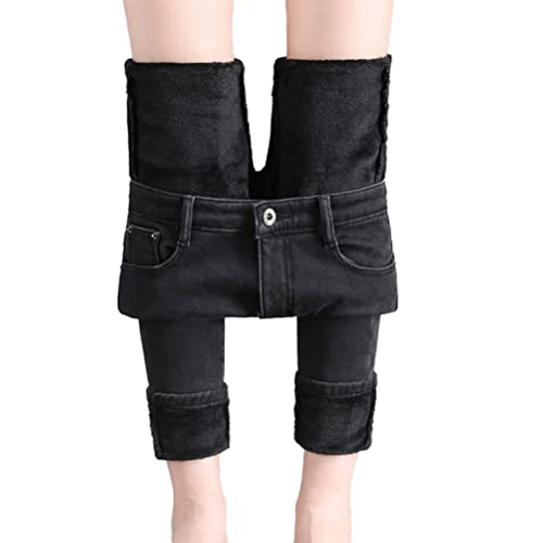 seiveini Jeans Damen Winter Jeans Plüsch Gefüttert Thermohose Straight High Waist Jeanshose Fleece GefüTtert Thermojeans Lang Warm Winterhose Fleecehose Strumpfhosen A Schwarz 25 seiveini Jeans Damen Winter Jeans Plüsch Gefüttert Thermohose Straight High Waist Jeanshose Fleece GefüTtert Thermojeans Lang Warm Winterhose Fleecehose Strumpfhosen A Schwarz 25 von seiveini