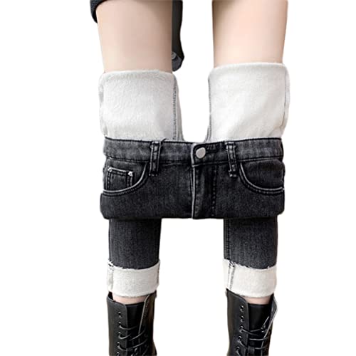 seiveini Jeans Damen Winter Jeans Plüsch Gefüttert Thermohose Straight High Waist Jeanshose Fleece GefüTtert Thermojeans Lang Warm Winterhose Fleecehose Strumpfhosen C Grau 26 seiveini Jeans Damen Winter Jeans Plüsch Gefüttert Thermohose Straight High Waist Jeanshose Fleece GefüTtert Thermojeans Lang Warm Winterhose Fleecehose Strumpfhosen C Grau 26 von seiveini