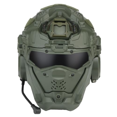 seweoq Tactical Assault Helm Mit Maske Headset Fan Nachtsicht Stehen Military Jagd Paintball Airsoft Zubehör Ausrüstung Ausrüstung(Color:OD) von seweoq