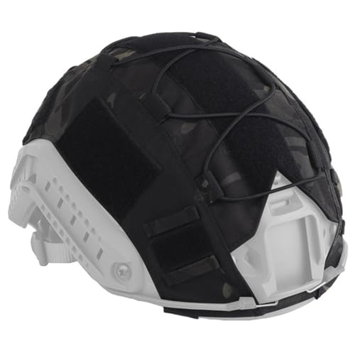 seweoq Taktische Helmabdeckung Airsoft Paintball Helmabdeckung Mit Reifen Und Schlaufe Outdoor-Sport-Helmtuch for Schnellen Helm(Color:CO-18R-BCP,Size:M) von seweoq