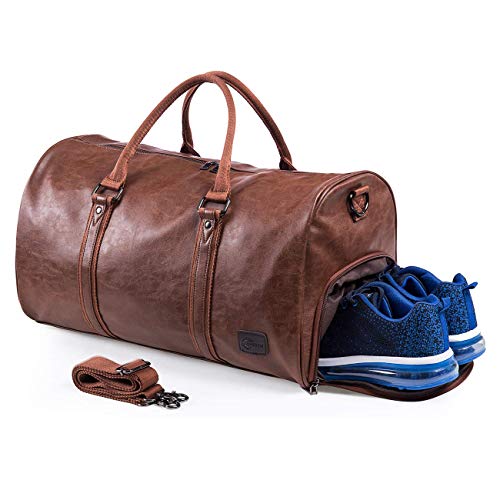 Reisetaschen Herren Leder Wasserdicht Weekender Tasche Großen Kapazität Reisetasche Unisex Vintage Handgepäck Bag, braun. Reisetaschen Herren Leder Wasserdicht Weekender Tasche Großen Kapazität Reisetasche Unisex Vintage Handgepäck Bag, braun. von seyfocnia