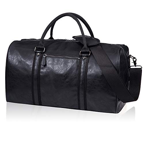 seyfocnia PU-Leder Reisetasche, Schwarz, Extra Large, Duffelbag, Wasserfest, Handgepäck, Wochenend- oder Geschäftsreise, Unisex seyfocnia PU-Leder Reisetasche, Schwarz, Extra Large, Duffelbag, Wasserfest, Handgepäck, Wochenend- oder Geschäftsreise, Unisex von seyfocnia