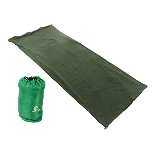 Shenruifa Warmer Fleece-Schlafsack, Tragbarer Reiseschlafsack für Outdoor-Camping, Wandern, Klettern, Umschlagtyp, Einfach zu Verstauen (Grün) von shenruifa