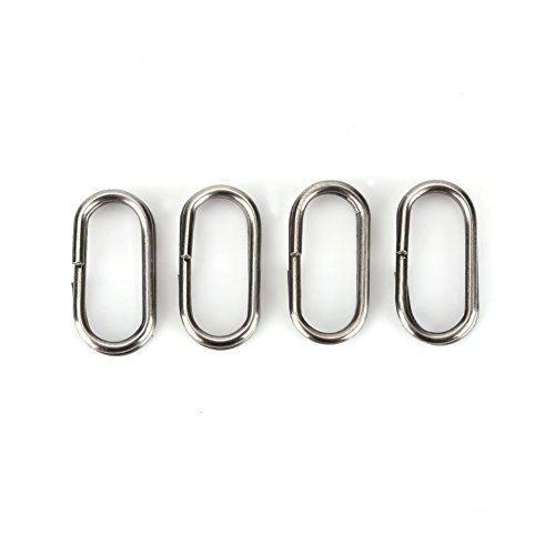 shenruifa 100 Stück Edelstahl-Spaltringe, Ovale Drehbare Karabiner-Angelgeräte-Verbindung, Angelringe für Angelliebhaber (10 * 19mm) von shenruifa