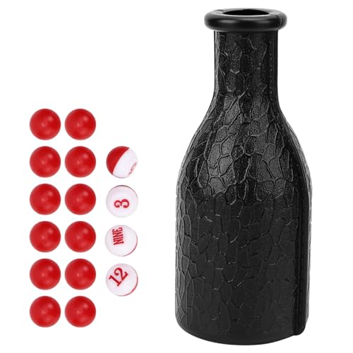 shenruifa Billard-Shaker-Flasche, 16 Nummerierte Zählkugeln, Spielregelkonfiguration, Geeignet Heimunterhaltung (Schwarz) von shenruifa